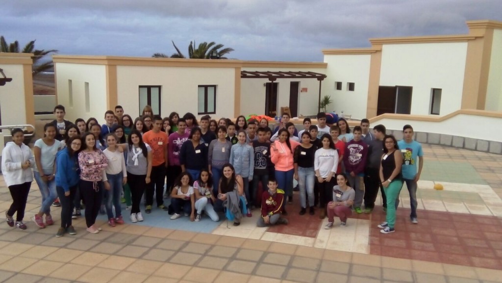 Agrupaci+¦n en el albergue de La Santa
