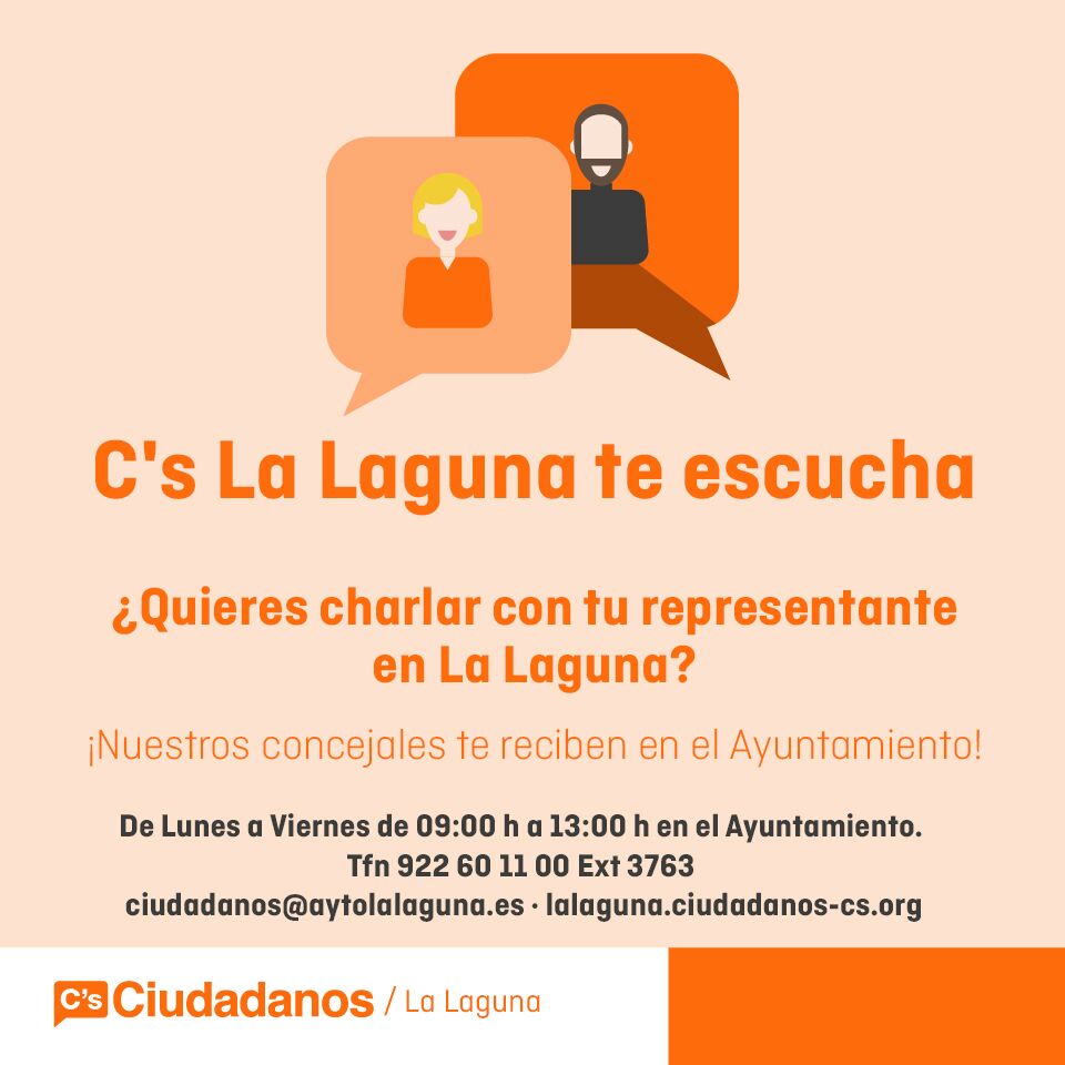 Cartel anuncio oficina ciudadana La Laguna